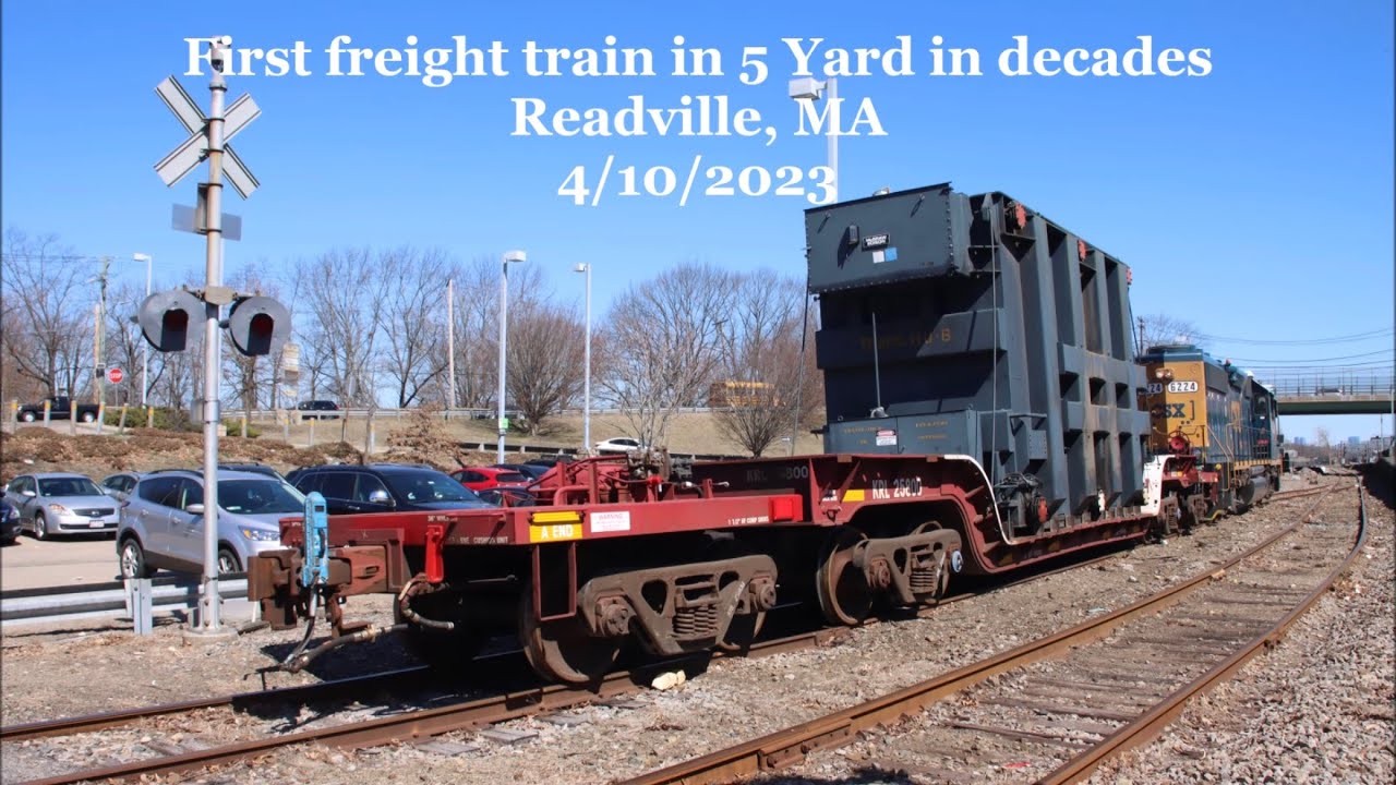 First freight train in decades - CSX L010 goes to 5 Yard - Readville, MA - 4/10/2023