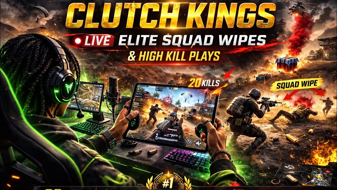 Clutch Kings Live: Elite Squad Wipes & High plays PUBG