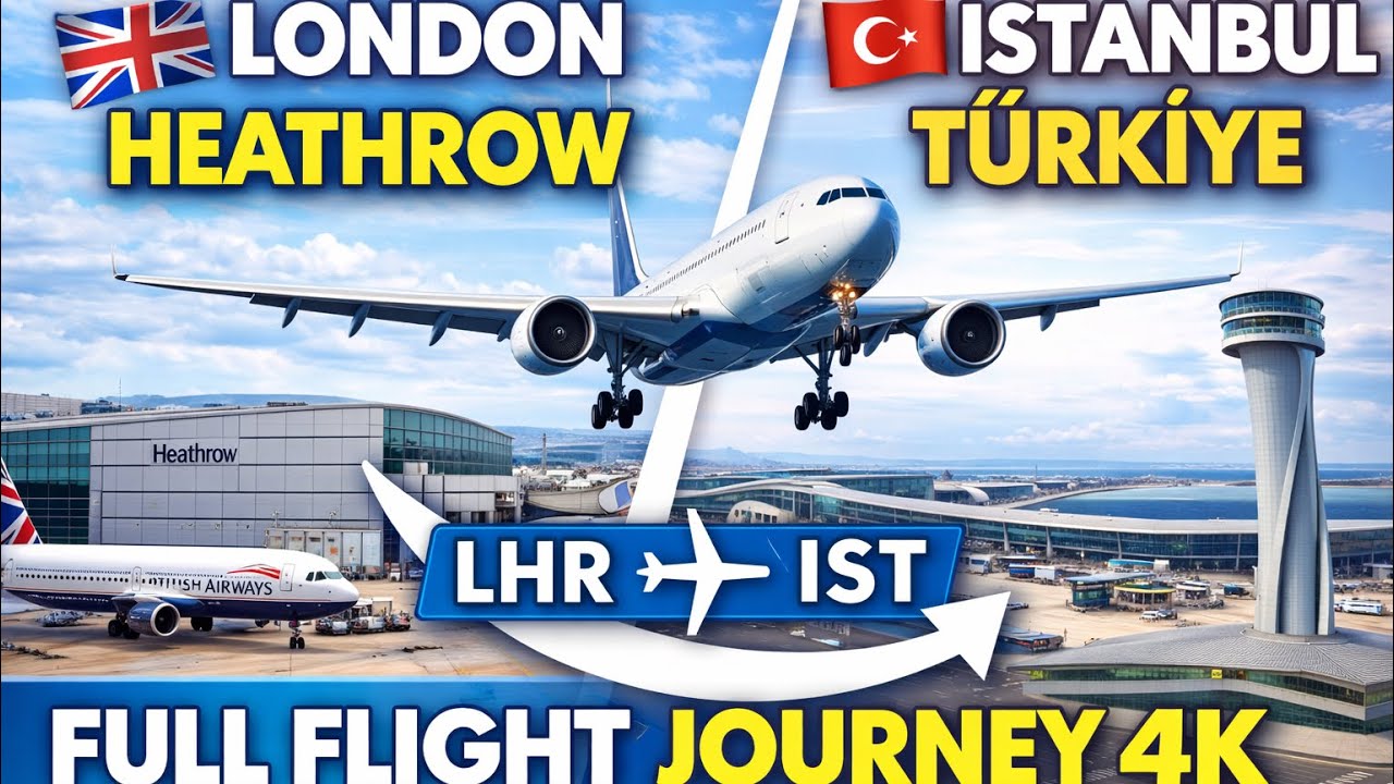 London Heathrow to Istanbul Türkiye ✈️ | Full Flight Journey 4K International Travel Guide LHR → IST