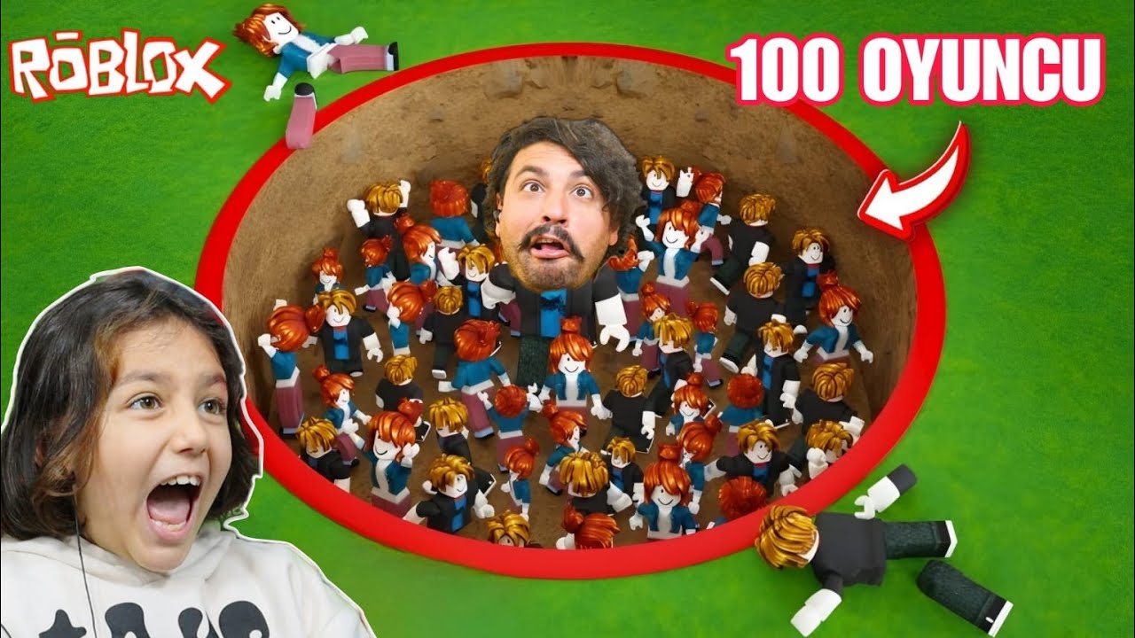 ROBLOX'TA 100 KİŞİ İLE DELİKTEN SON ÇIKAN KAZANIR!