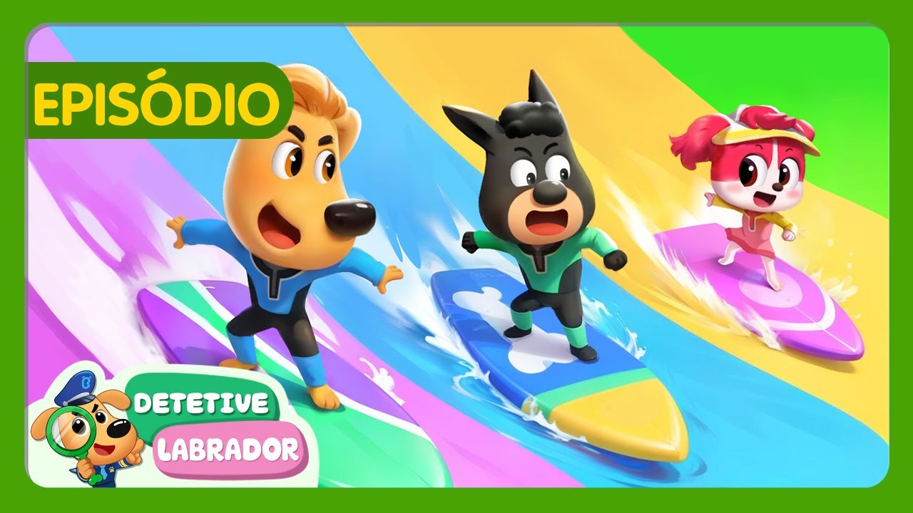 Hora do Surfe 🌊 Historinha Engraçada 📗 NOVO Episódio Completo do Detetive Labrador 🔍 Desenho Animado