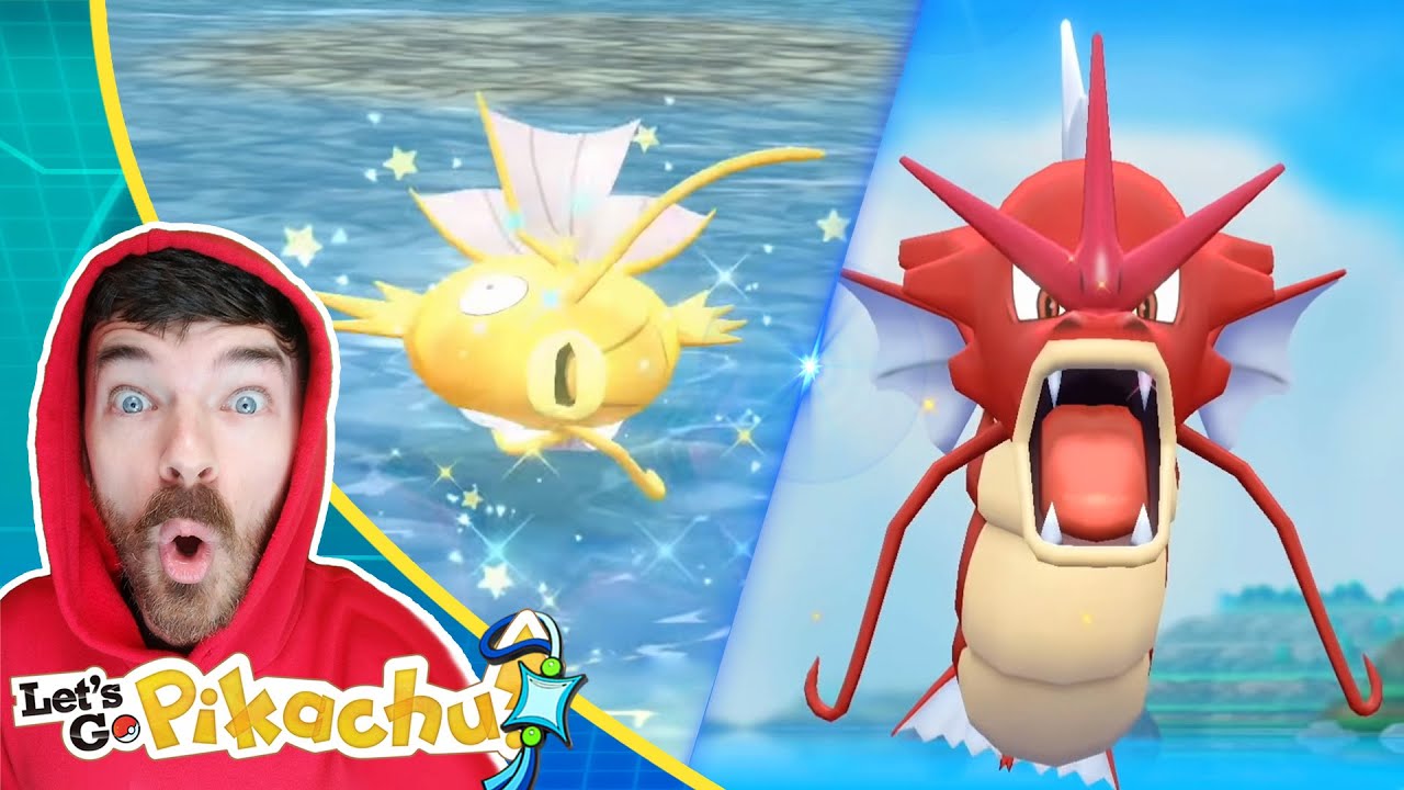 Shiny Magikarp & Shiny Gyarados Caught Wild | Pokemon Let's Go Pikachu Extreme Shiny Living Dex