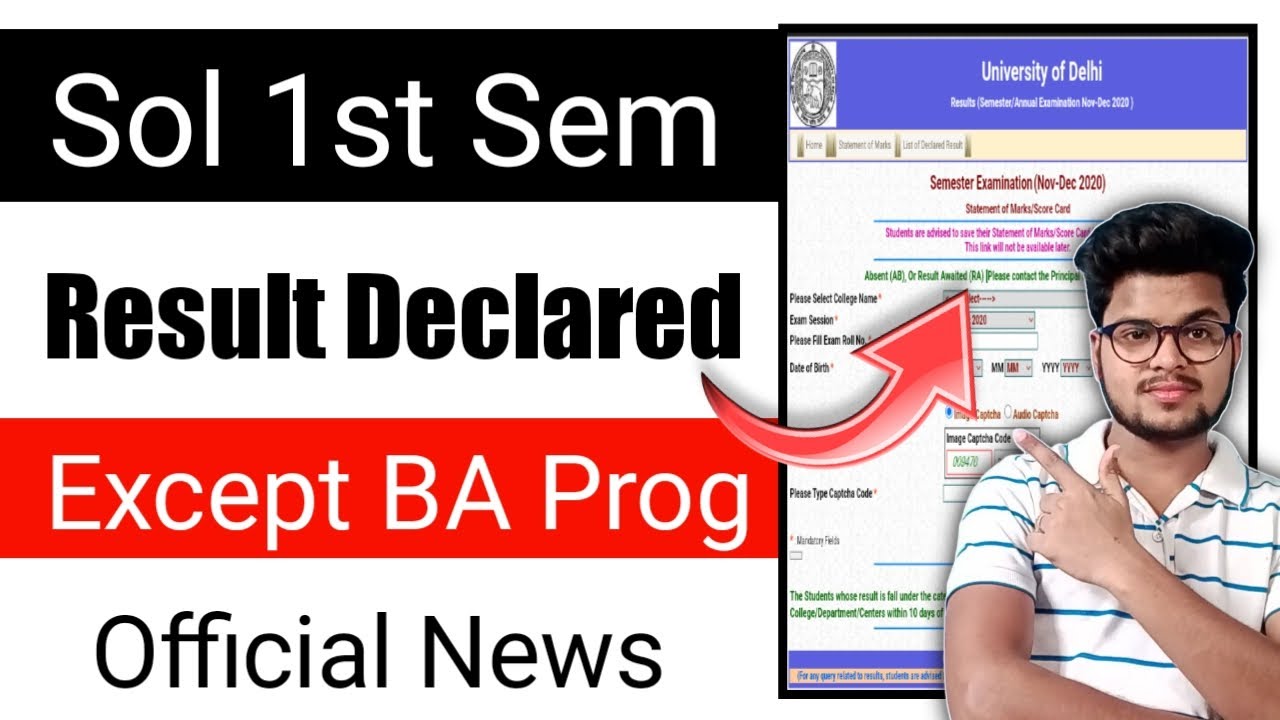 Sol 1st Sem *Result Declared* 2021 | DU SOL 1st Semester Result  2021 | SOL Result Update