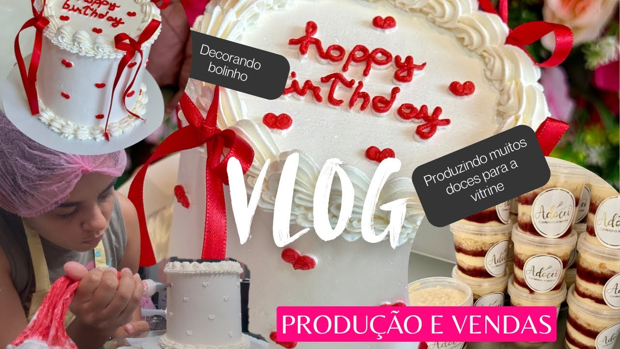 VLOG - Produção e Vendas + Decorando um mini vintage Cake ❤️