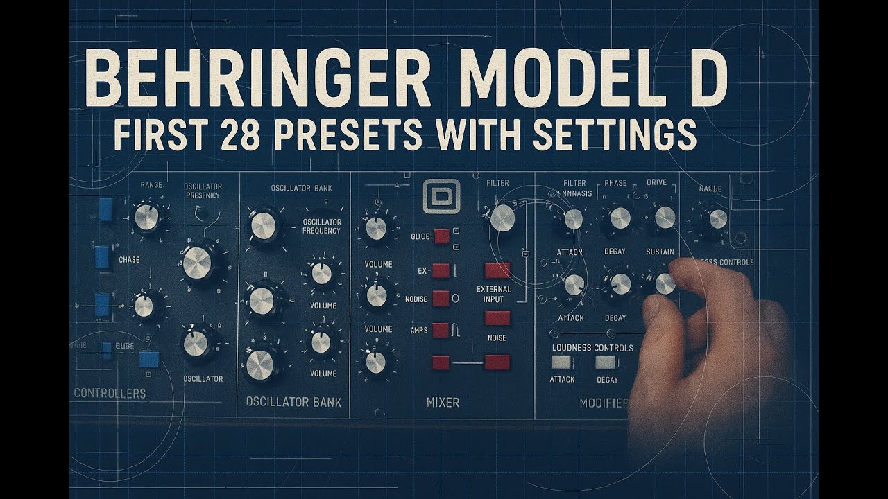 Behringer Model D Free Presets Demo &ndash; 28 Analog Synth Sounds (No Talking)
