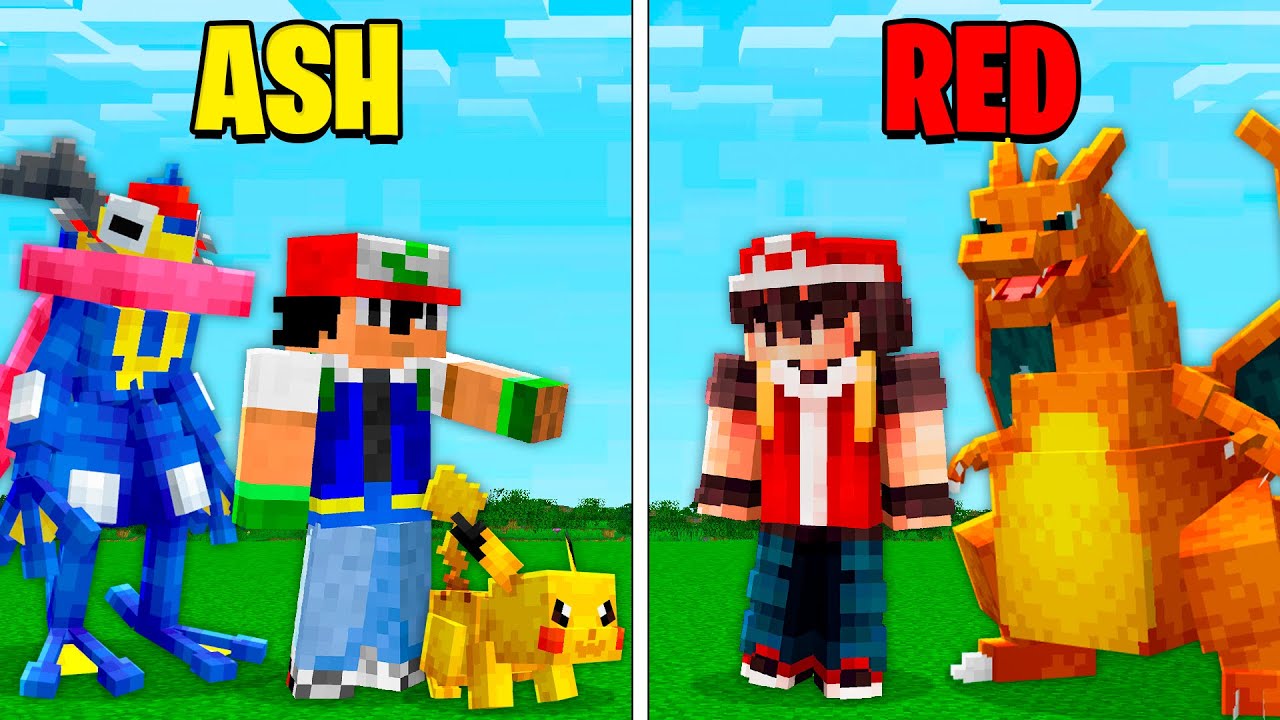 ASH KETCHUM vs RED NO MINECRAFT COBBLEMON!