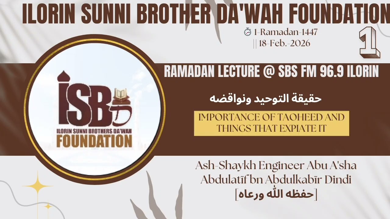[Day 01] Reality of Taohīd and things that expiate it.... By -Shaykh Abu A'sha Abdulatīf Dindi
