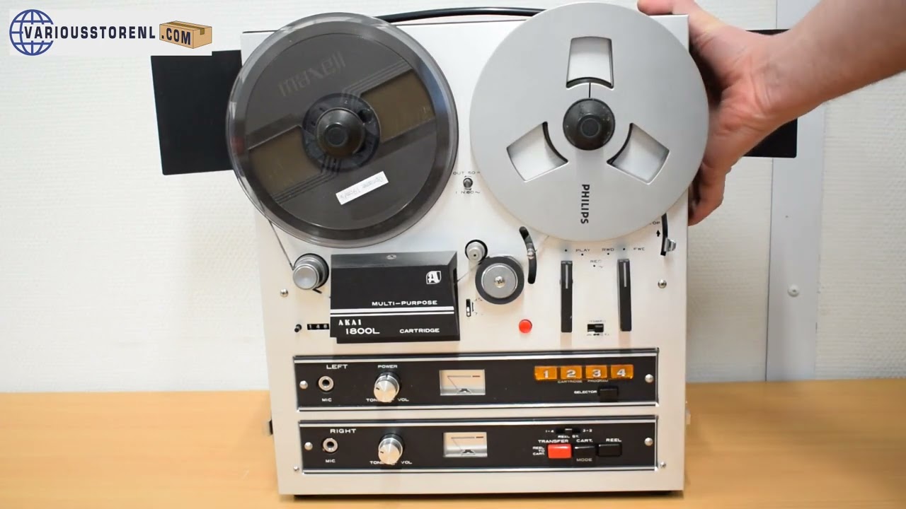 Akai 1800L Tape Recorder With 8Track Player Demonstration Video - For sale at www.variousstorenl.com