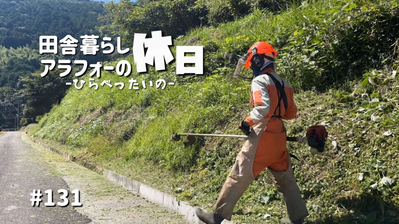 【秋の草刈り】#131 伽がいると1人でも捗る作業｜田舎暮らし｜アラフォー｜vlog