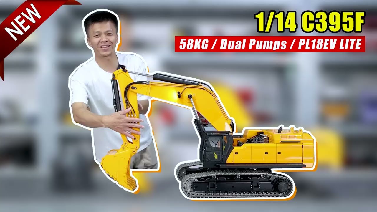 Гидравлический экскаватор Insane 395 RTR в масштабе 1/14 | Индивидуальная окраска YBK с контролле...