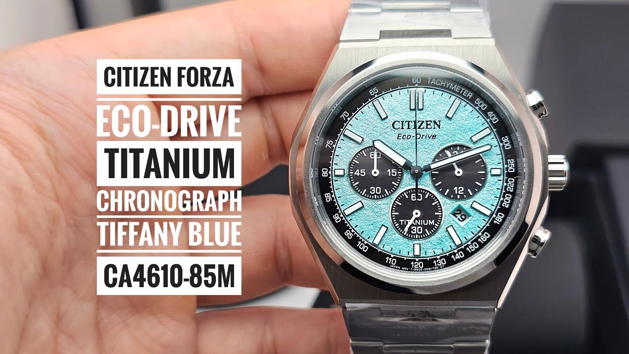 Citizen Forza Eco-Drive Titanium Chronograph Tiffany Blue CA4610-85M