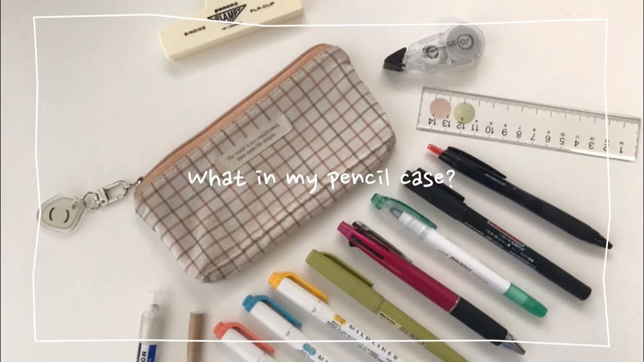 【筆箱紹介⏱】淡色系統の筆箱🧋´- 無印良品 / DAISO /pinkoi🤎 説明欄を是非ご覧ください￼🙌🏻❕色はバラバラなのに系統は合ってる筆箱の中身をご紹介𓈒𓏸𓐍