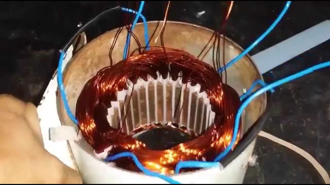 Aprendendo motor monofásico IV polos sem capacitor