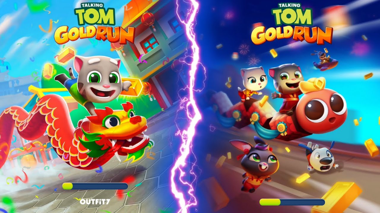 Talking Tom Gold Run Lunar New Year In China - Neon Angela vs Talking Angela - Android