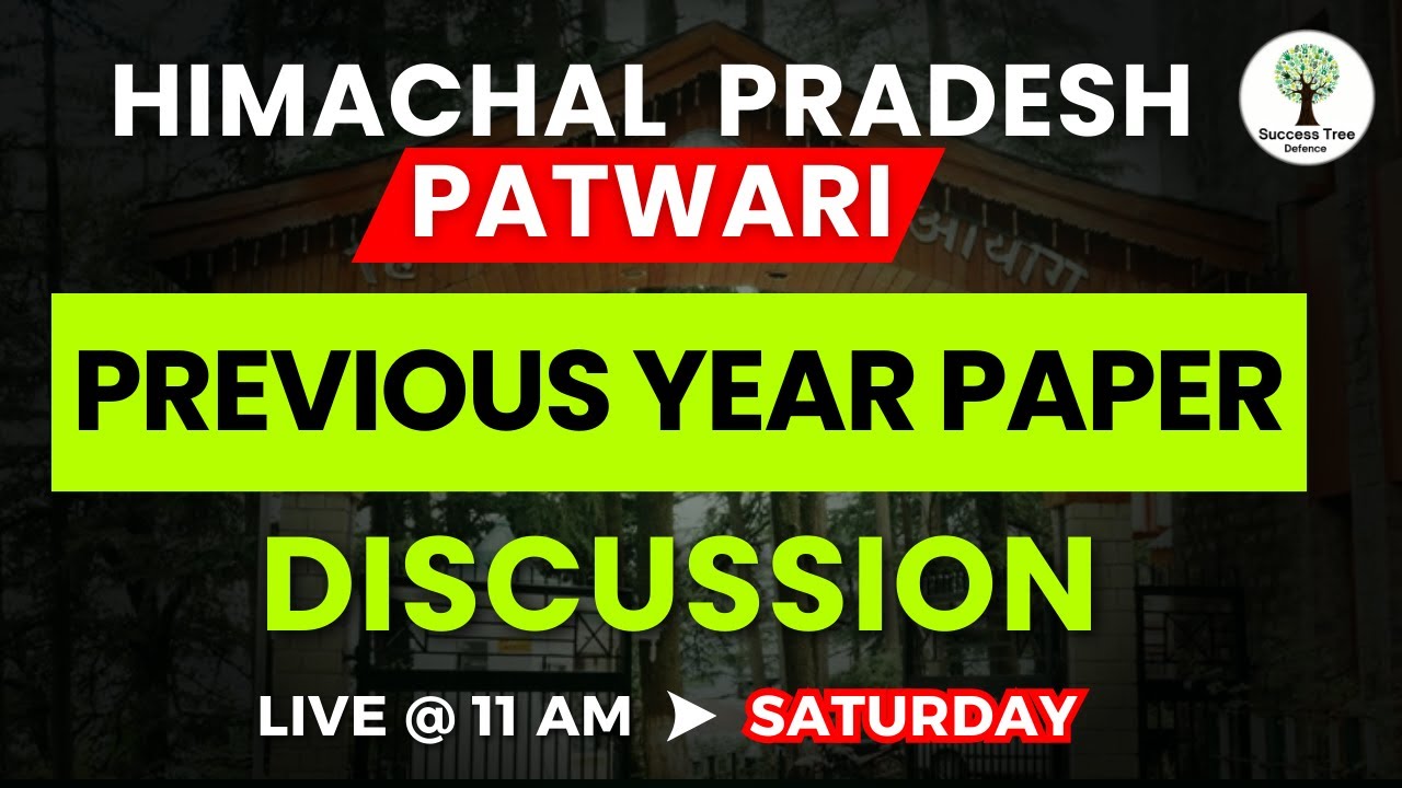 HP Patwari | Previous Year Paper - Discussion | Live @ 11AM | Success Tree Himachal