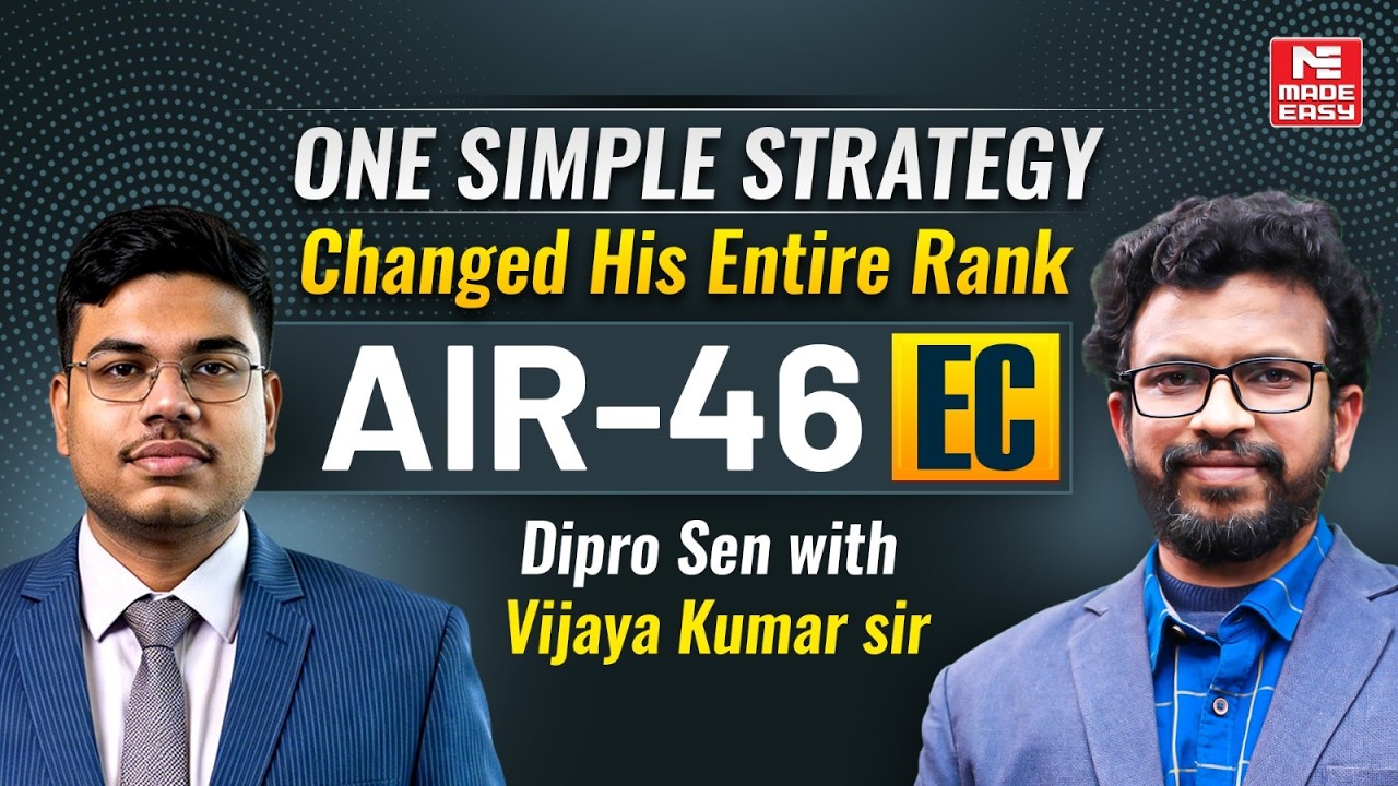GATE 2026 Topper Strategy | AIR 46 | Dipro Sen | How He Cracked GATE with College?