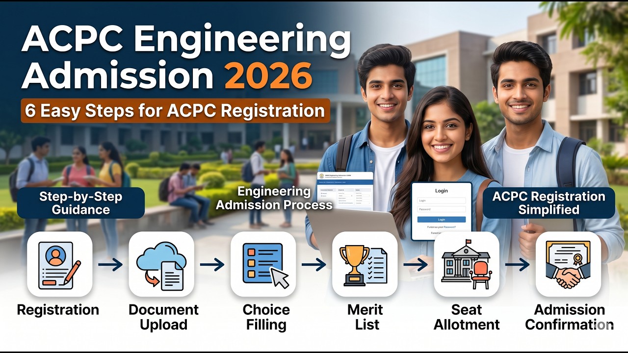 🛑🛑🛑 ACPC Engineering Admission Registration Steps