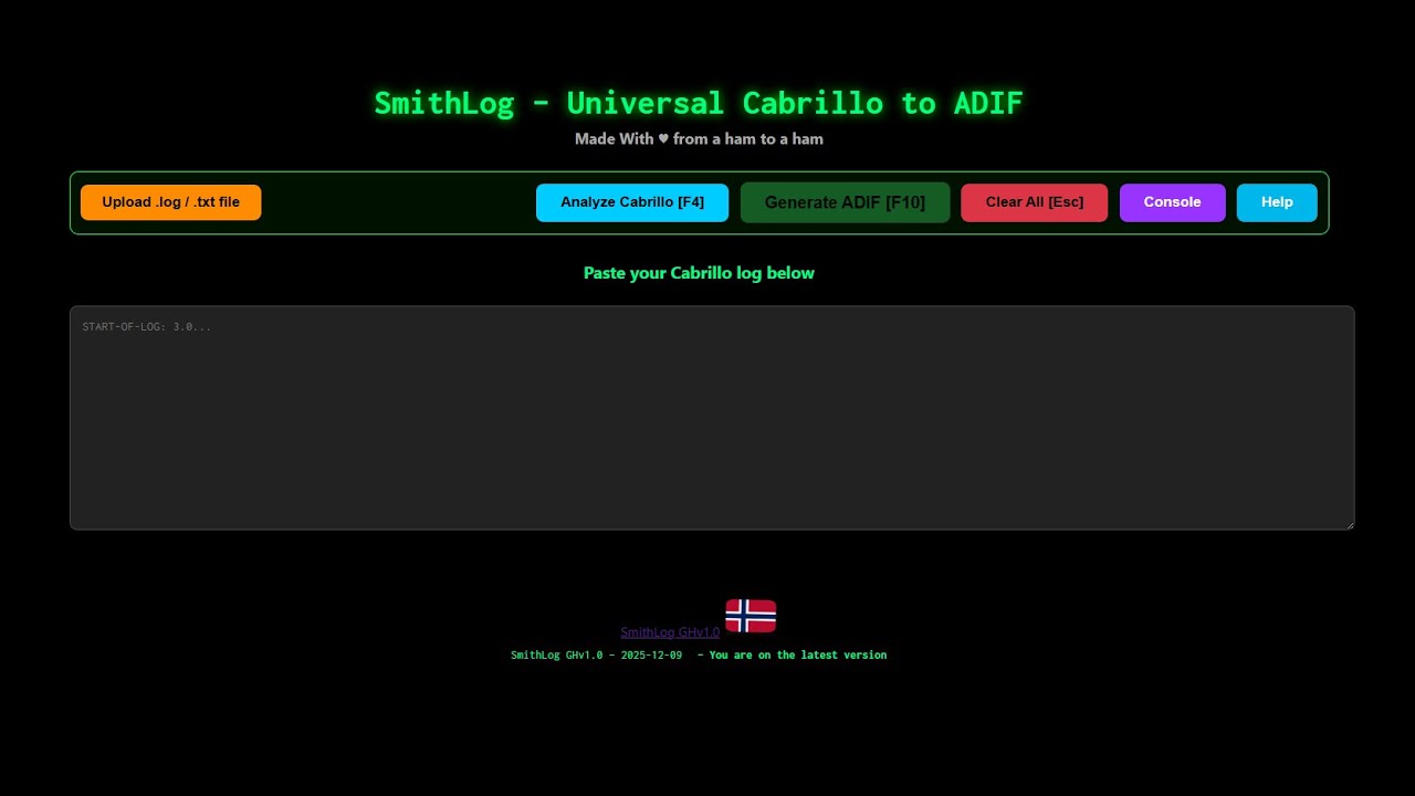 SmithLog - Universal Cabrillo to ADIF format