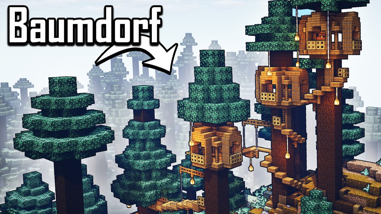 Minecraft Starterhaus in der Riesenbaumtaiga bauen 🌲🌲 Riesenbaumtaiga Haus bauen Minecraft deutsch