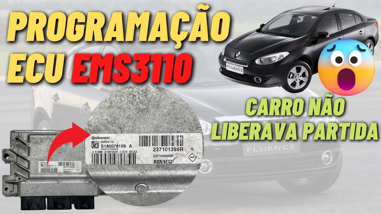 Programação #ECU #EMS3110 Código 237101395R - S180078159A #Renault #Fluence