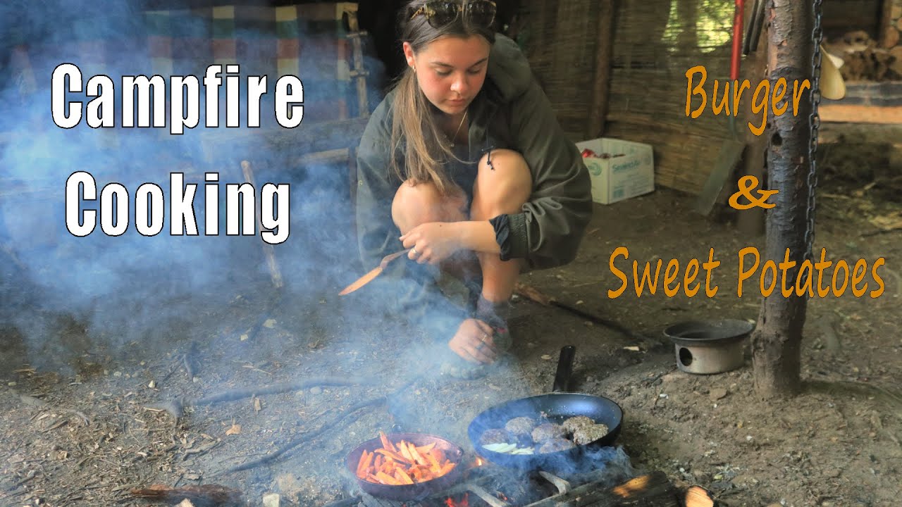 Campfire Cooking | Burger & Wedges