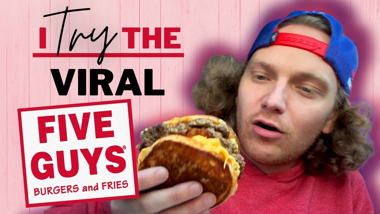 Trying the VIRAL #FiveGuys Grilled Cheese CheeseBurger!