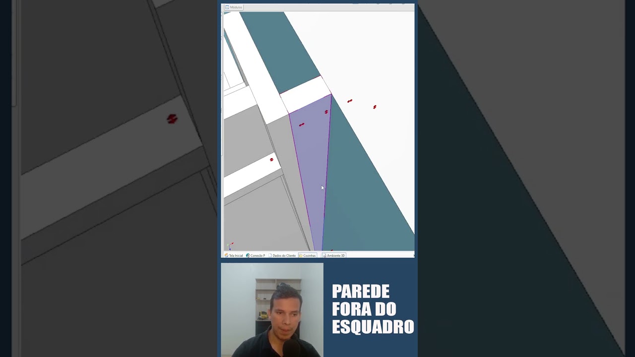 Armários em paredes fora do esquadro