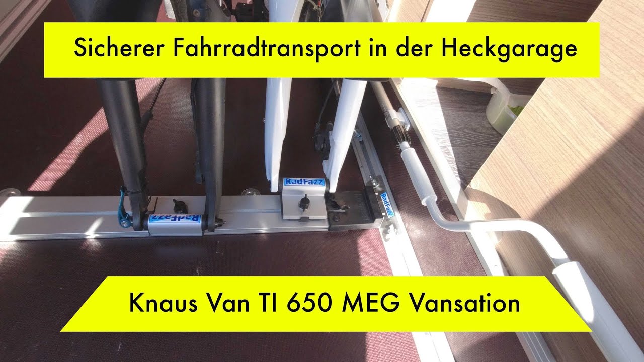 Sicherer Fahrradtransport in der WoMo Heckgarage - Knaus Van TI 650 MEG Vansation