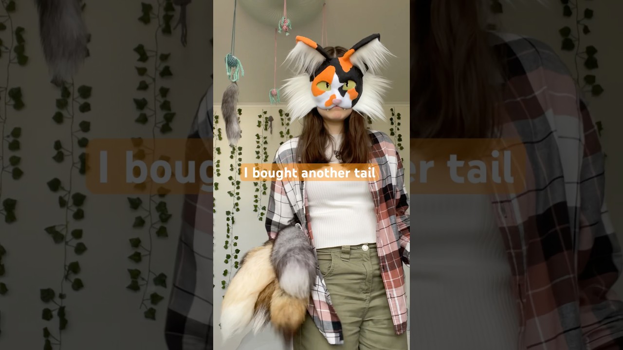 I love it! #tail #tails #furry #quadrobist #catmask #happy #animalmask #calicocat #therian