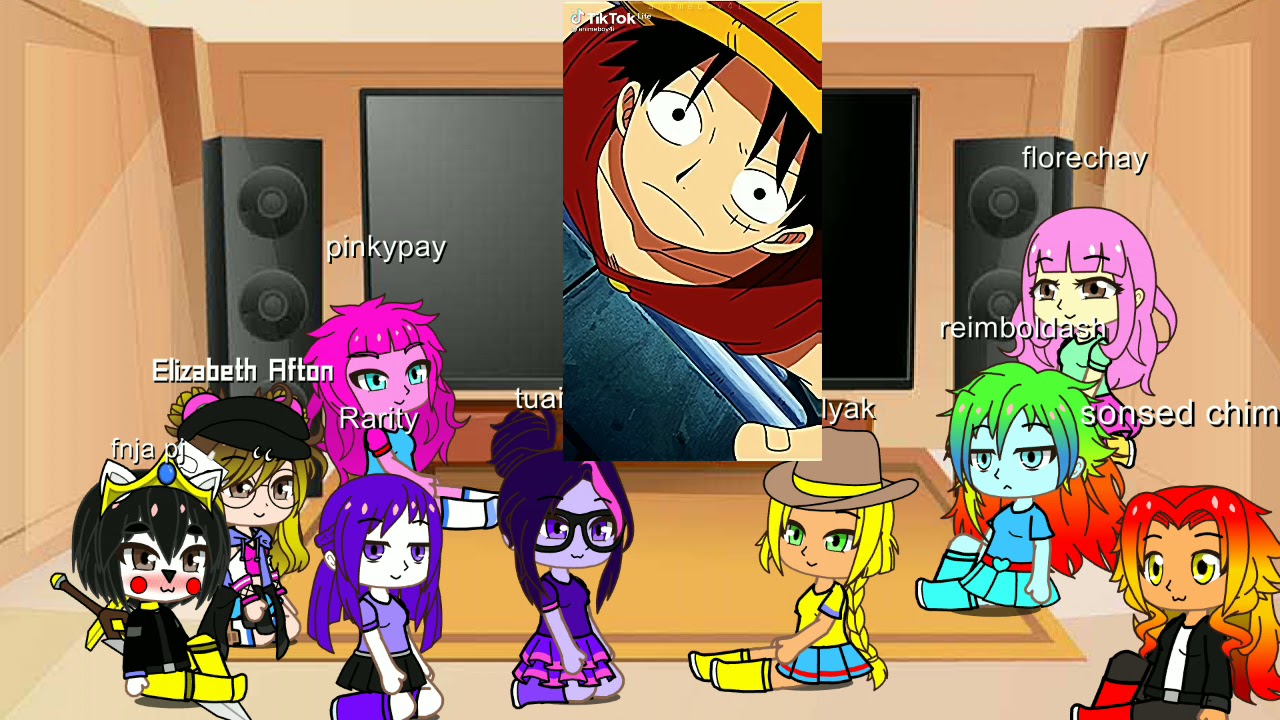 my little pony reaccióna a one piece con fnia pj y elizabeth Afton