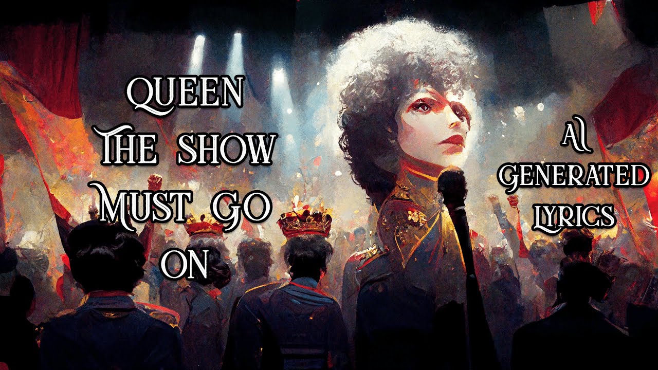 Queen - The Show Must Go On but the lyrics are AI generated images