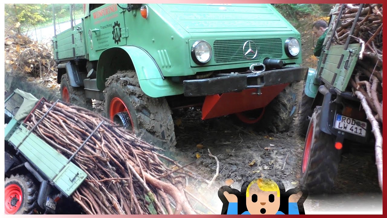 UNIMOG am Steilhang versenkt! Holzfahren wie Opa