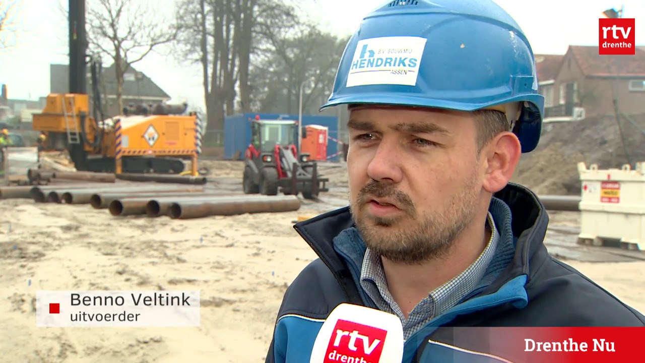 Niet heien, maar boren op bouwlocatie in Hoofdstraat Hoogeveen