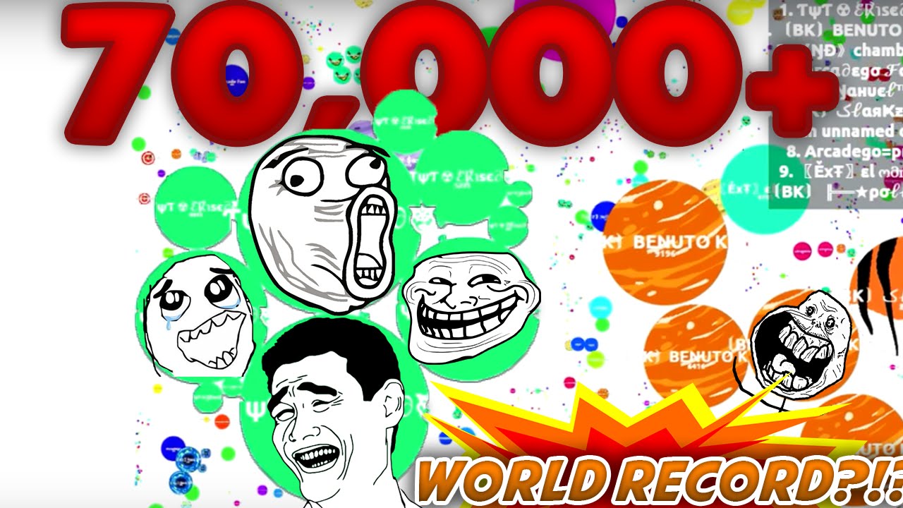 TYT Clan 70.000 MASS Agario Gameplay // World Record Highscore??