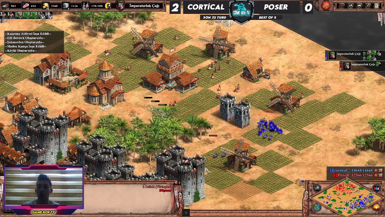 Death Match World Cup Son 32 Eşleşme - CORTICAL vs POSER 3.Maç - AGE OF EMPİRES 2 Definitive Türkçe