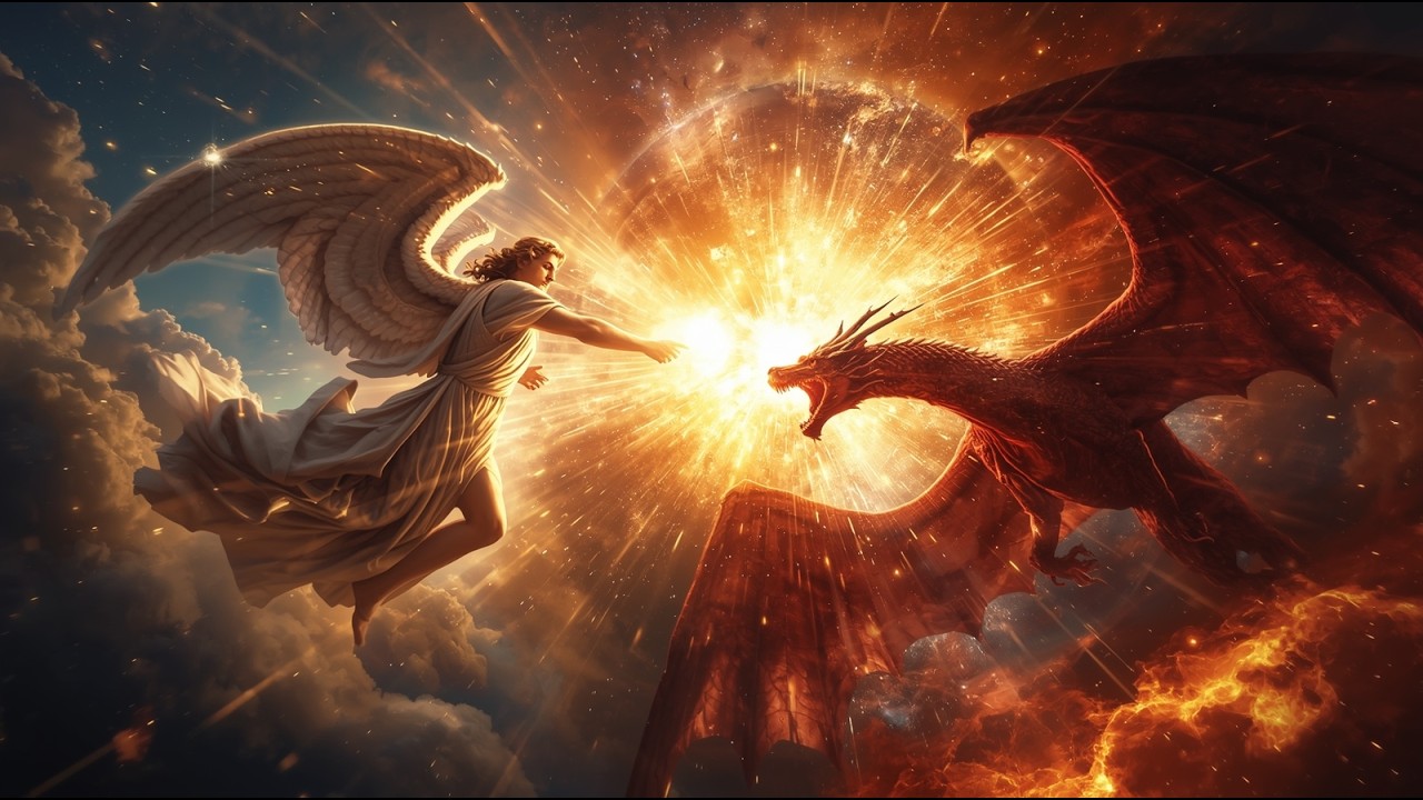 A Batalha no Céu – Miguel contra o Dragão | Louvor Épico Apocalipse 12 | Bíblia A.I.