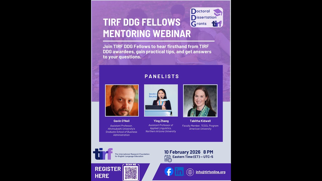 TIRF DDG Fellows Mentoring Evening Webinar Panel (February 10, 2026)