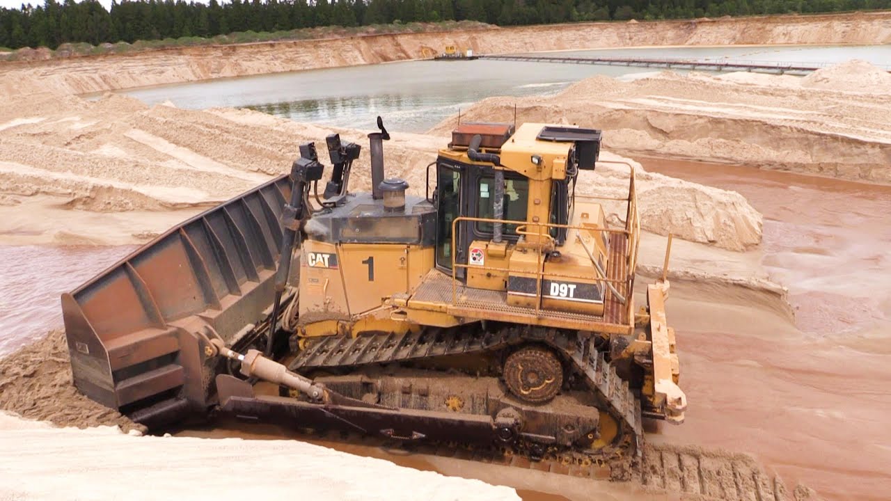 Cat D9T With A Massive Coal Blade Pushing Sand