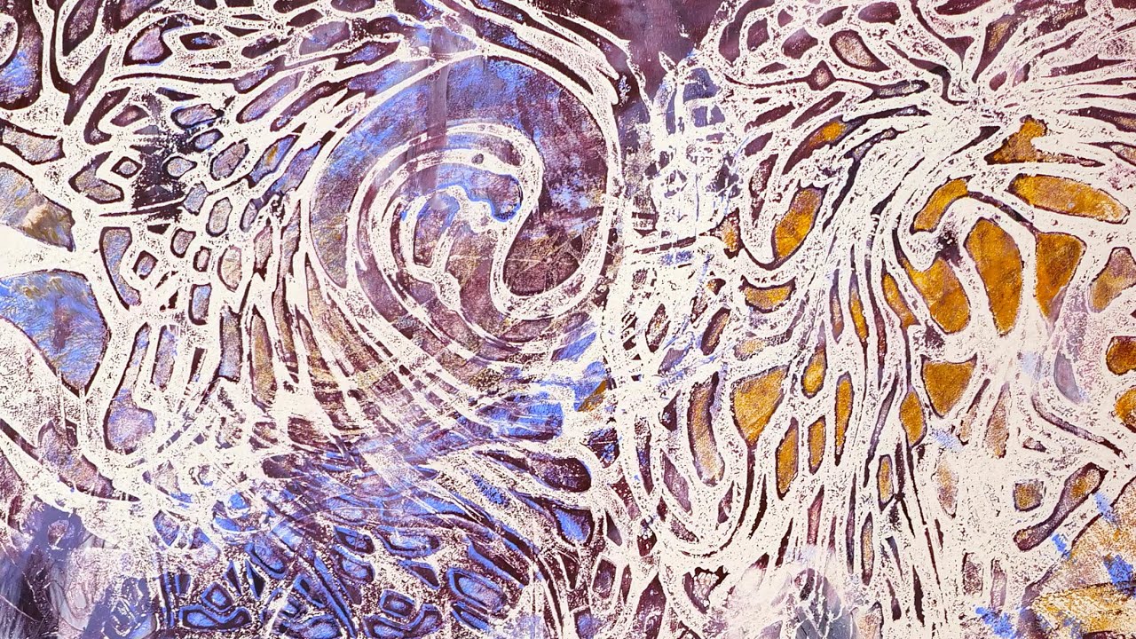 Freestyle acrylics on the gel plate | Monoprinting Day 18