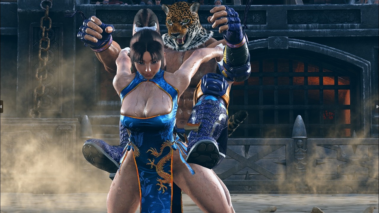 Безумные захваты Кинга над Май Ширануи в платье ципао! Tekken-8