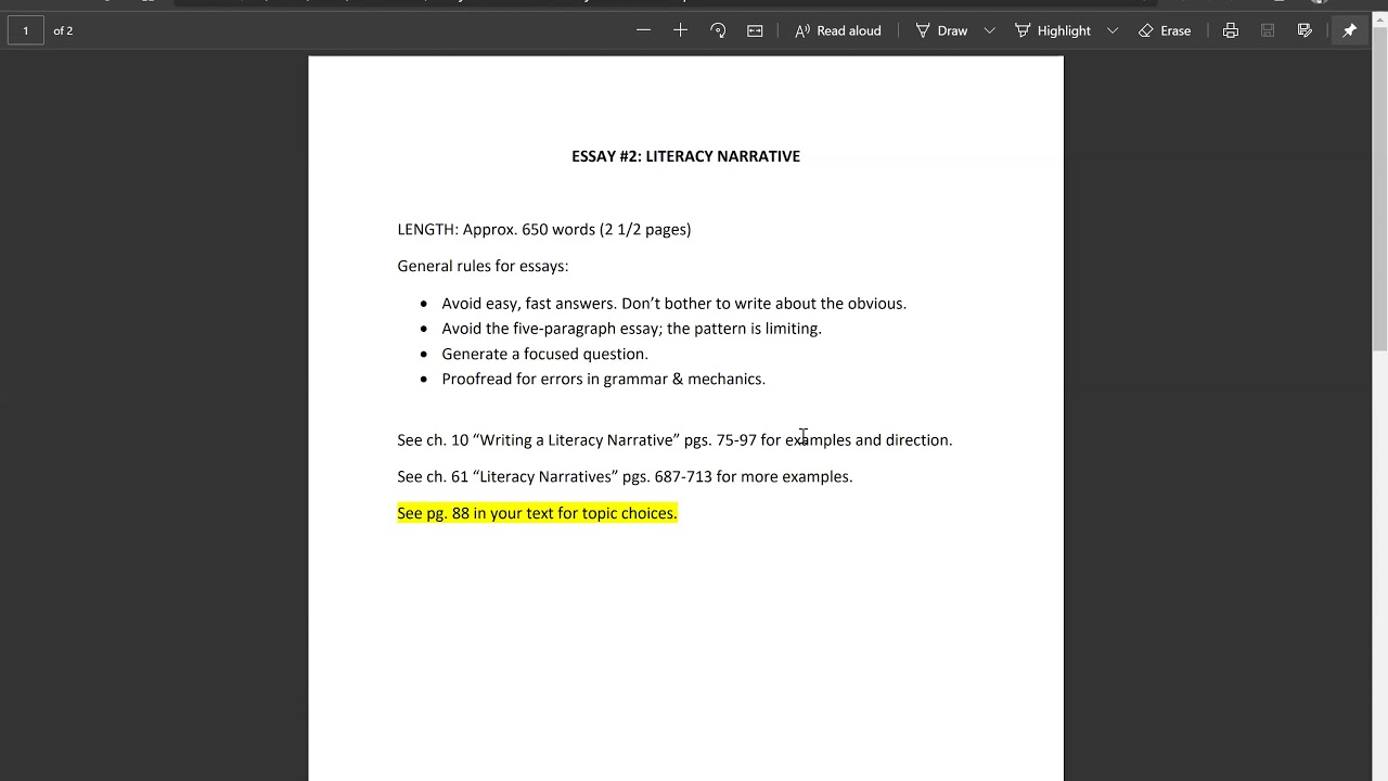 English Composition I - Zoom Class - 1 October 2020