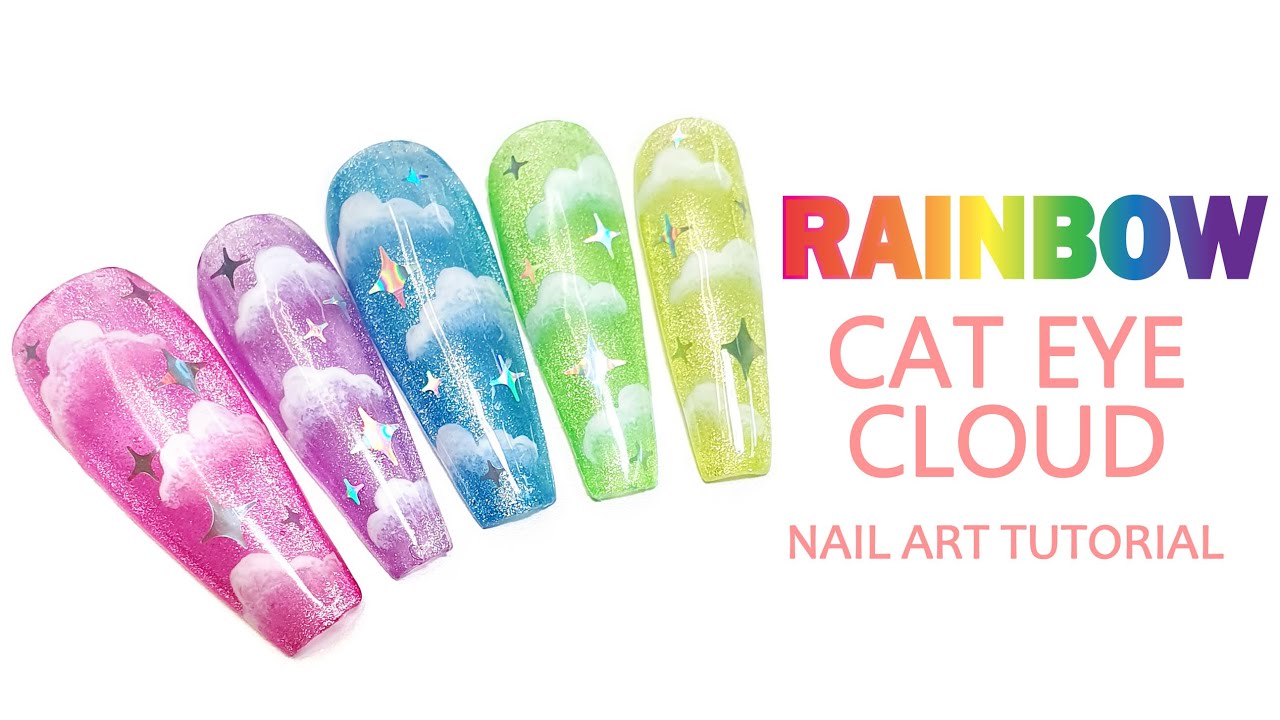 Cat Eye Cloud Nail Art Tutorial