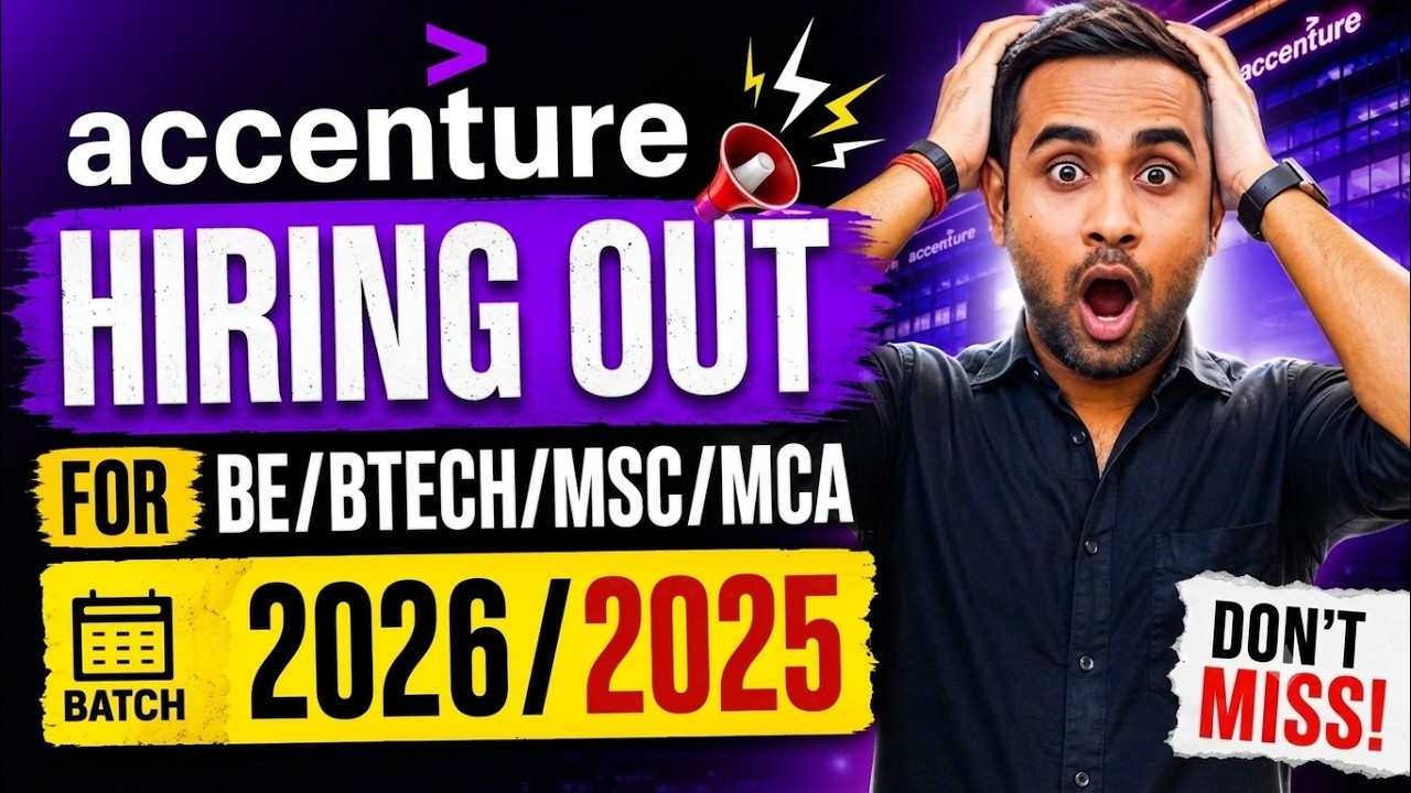 Accenture открывает вакансии для выпускников BE/Btech/MSC/MCA | Поток 2026/2025