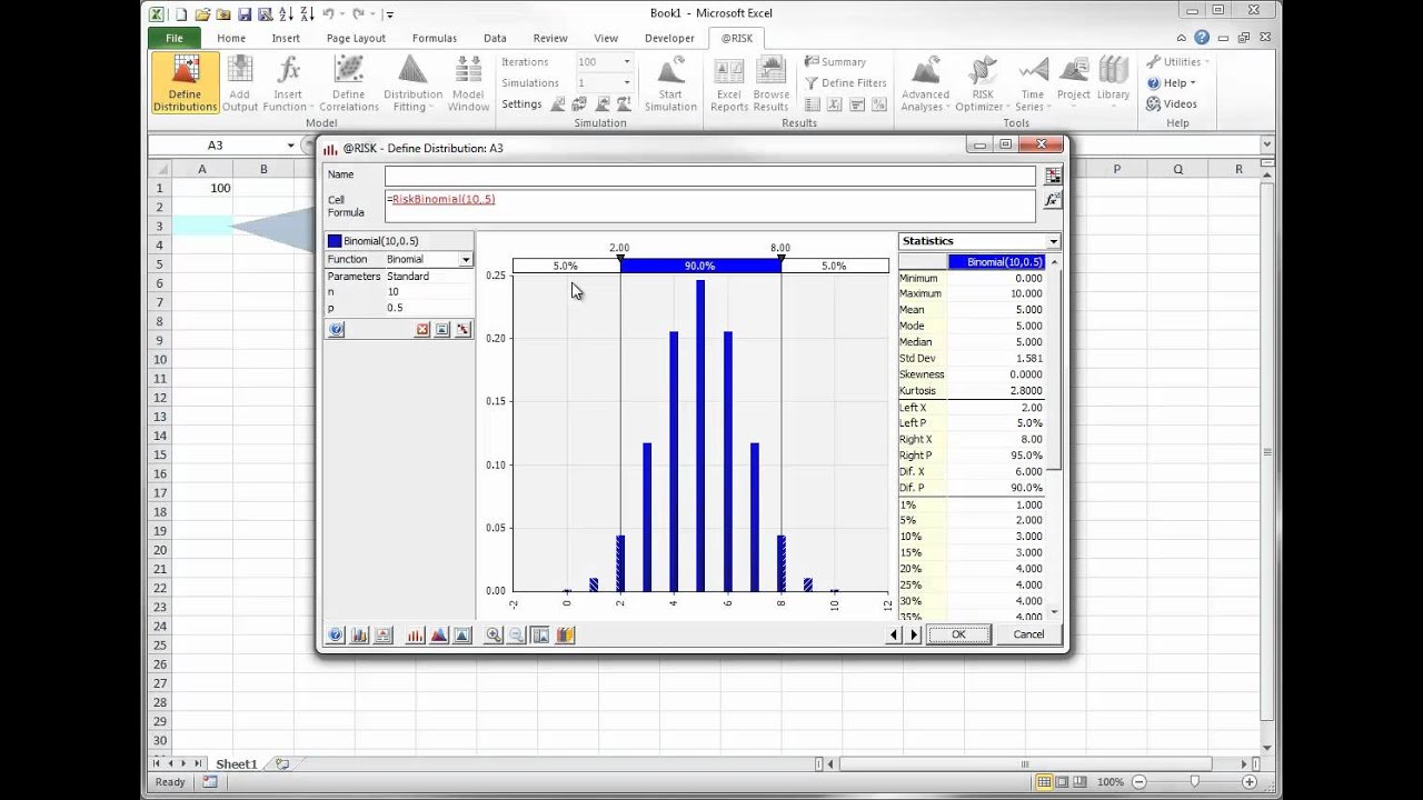 @RISK Guided Tour -  Basic Features - Define Distributions