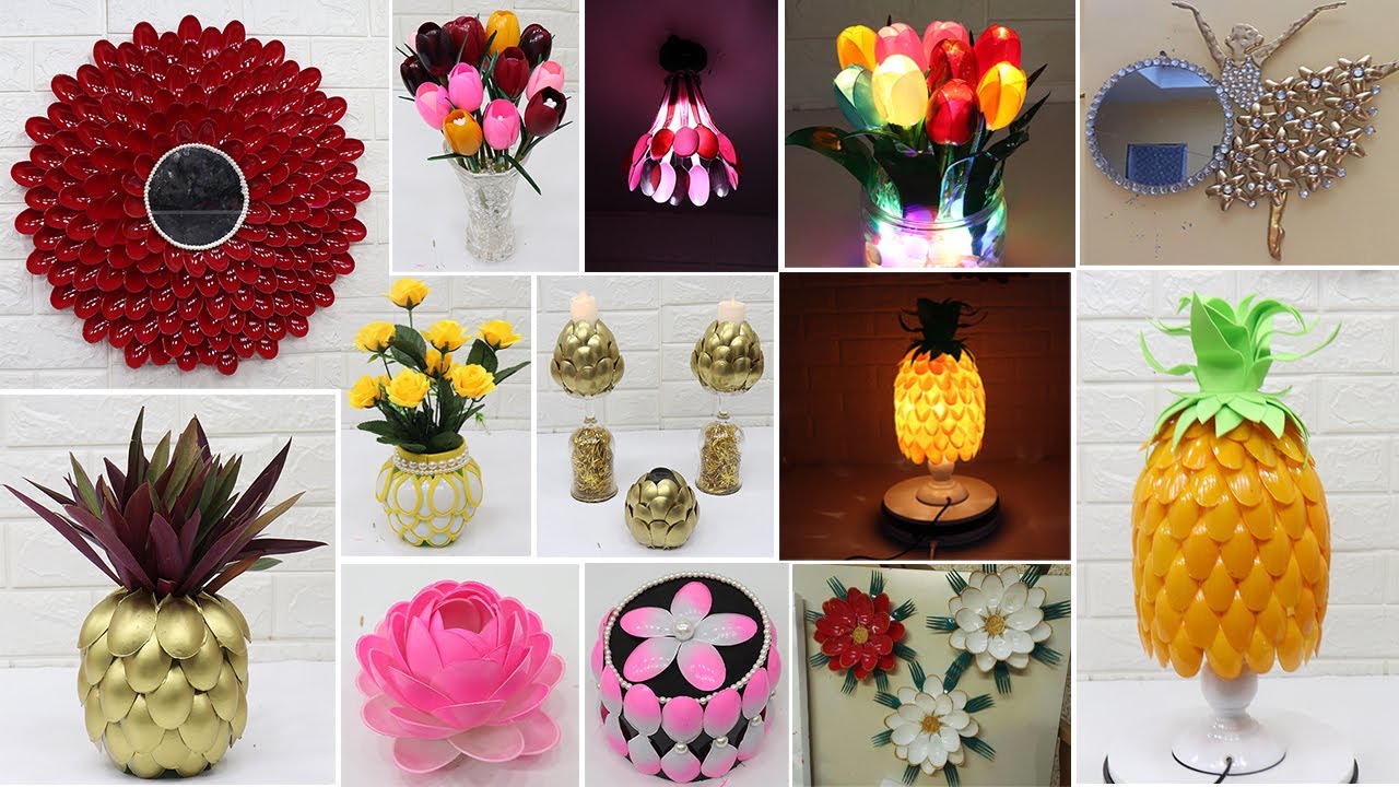 13 Home decorating ideas handmade with Plastic Spoons