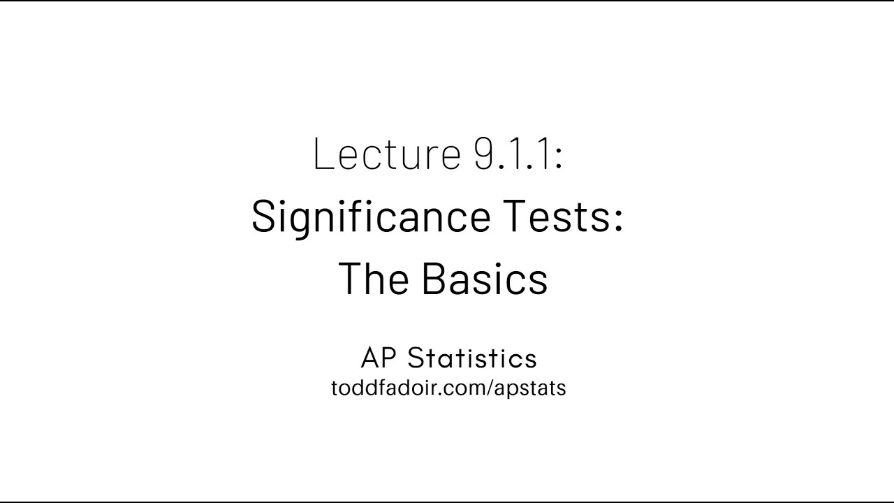 AP Statistics Lecture 9.1.1: Significance Tests: The Basics