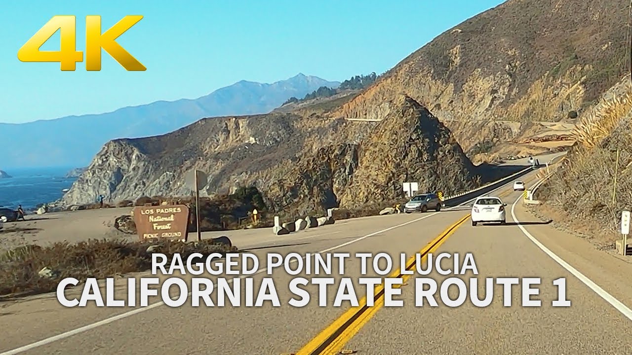 [4K] CALIFORNIA STATE ROUTE 1 - Driving from Ragged Point to Lucia, California, USA, Travel, 4K UHD