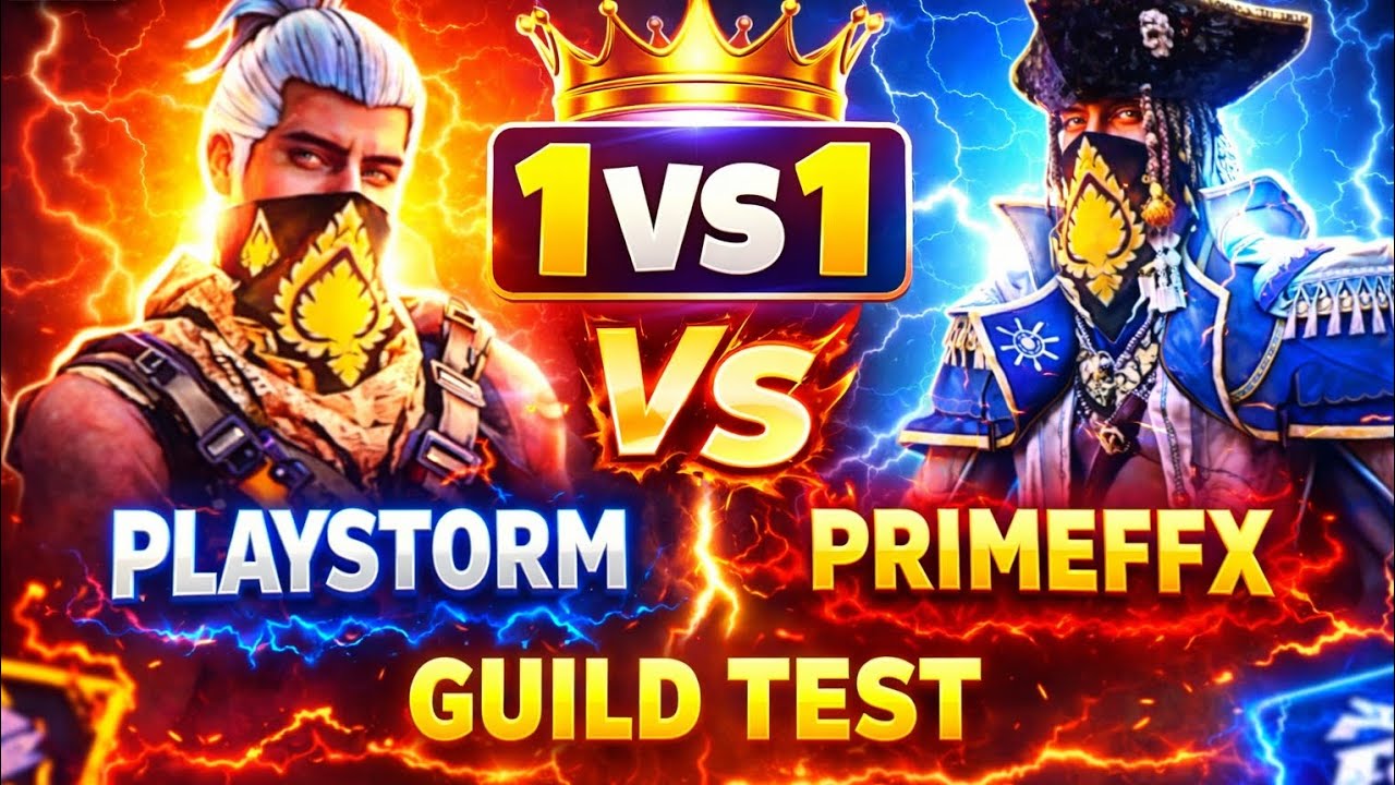 1 vs 1 Guild Test: (PLAYSTORE gaming )PRAVIFF125 vs PRIMEFFX 😱 | Who is Best? 🔥 #freefire 