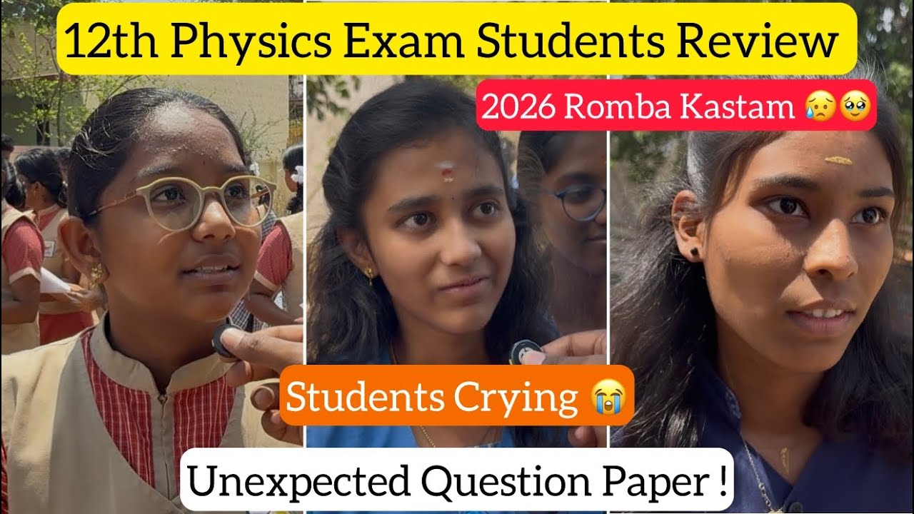 🛑12th Physics Exam Student Review | Very Tough🥹Exam|🔻Students Crying😭|Cutoff Decrease⬇️|Dineshprabhu