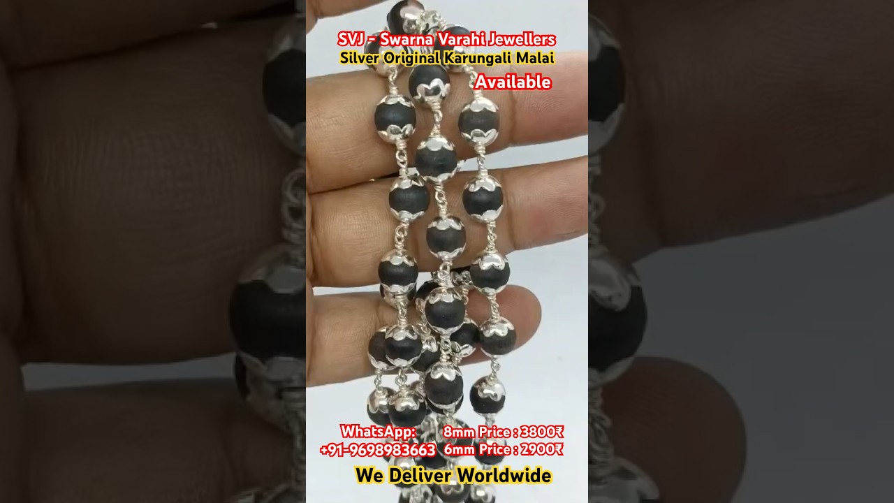 💫Original Karungali Mala 📿| 92.5% Silver | Budget Lowest Price ✨ #trending  #karungali #ebonywood